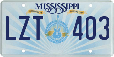 MS license plate LZT403