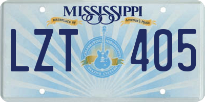 MS license plate LZT405