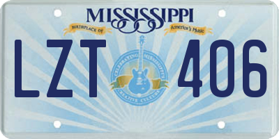 MS license plate LZT406
