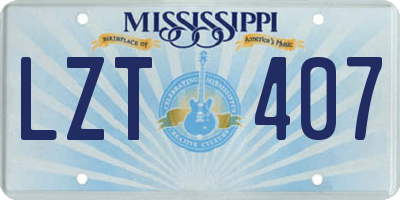 MS license plate LZT407