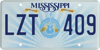 MS license plate LZT409