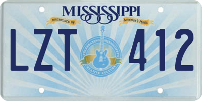 MS license plate LZT412