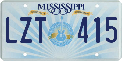 MS license plate LZT415