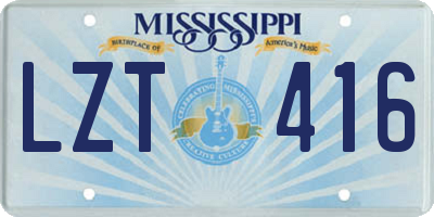 MS license plate LZT416