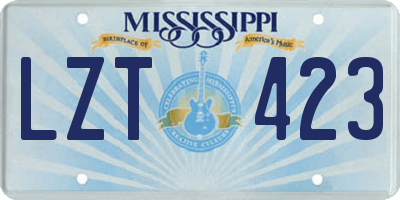 MS license plate LZT423