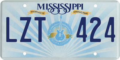 MS license plate LZT424