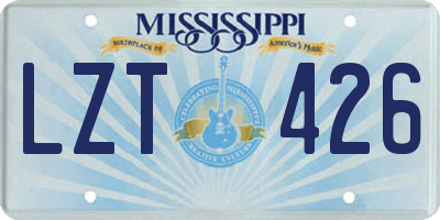 MS license plate LZT426