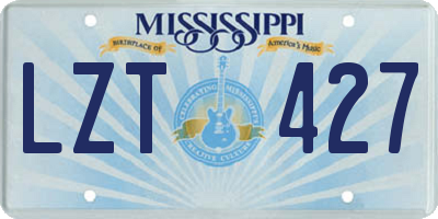 MS license plate LZT427