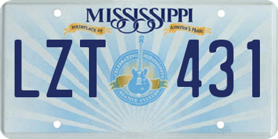 MS license plate LZT431