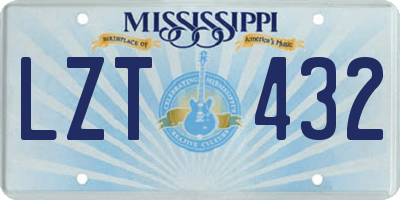 MS license plate LZT432