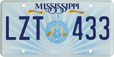 MS license plate LZT433