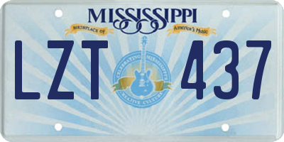 MS license plate LZT437