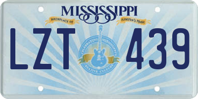 MS license plate LZT439