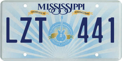 MS license plate LZT441