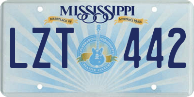 MS license plate LZT442