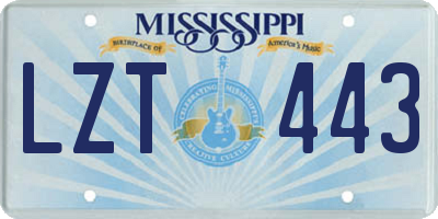 MS license plate LZT443
