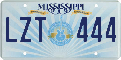MS license plate LZT444