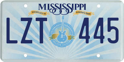 MS license plate LZT445