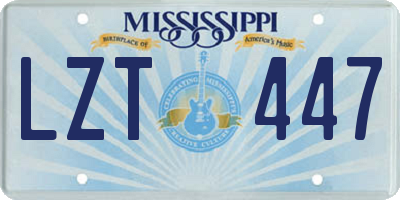 MS license plate LZT447