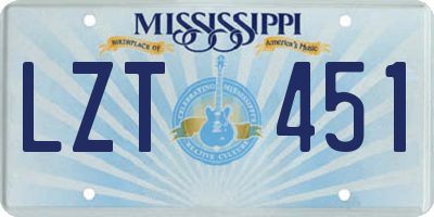 MS license plate LZT451