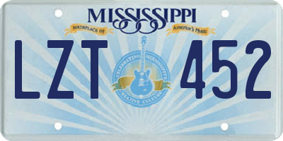 MS license plate LZT452