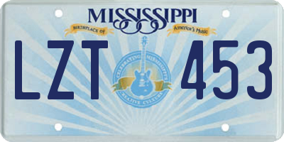 MS license plate LZT453