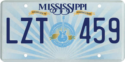 MS license plate LZT459