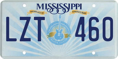 MS license plate LZT460