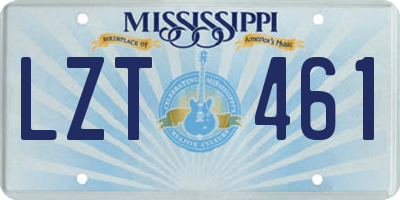 MS license plate LZT461