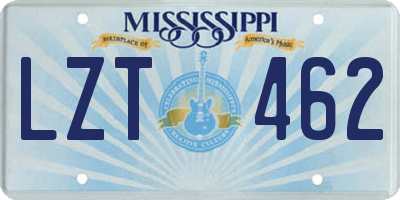 MS license plate LZT462