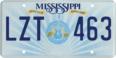 MS license plate LZT463