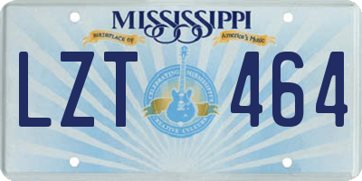 MS license plate LZT464