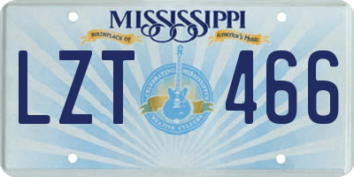 MS license plate LZT466