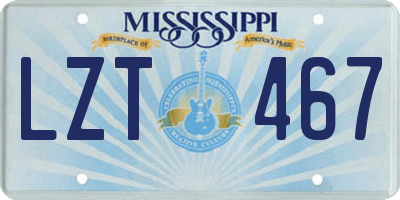 MS license plate LZT467