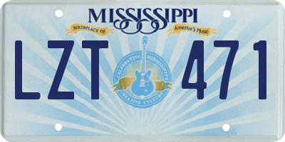 MS license plate LZT471