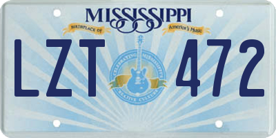 MS license plate LZT472
