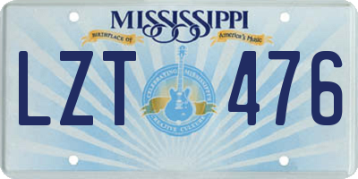 MS license plate LZT476