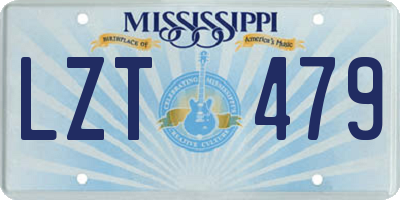 MS license plate LZT479