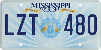 MS license plate LZT480