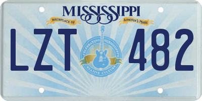 MS license plate LZT482