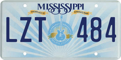 MS license plate LZT484