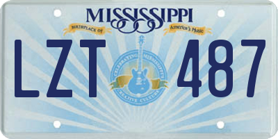 MS license plate LZT487