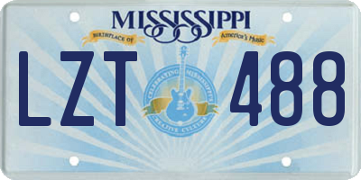 MS license plate LZT488