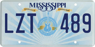 MS license plate LZT489