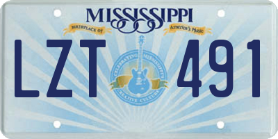 MS license plate LZT491