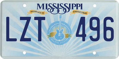 MS license plate LZT496