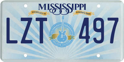 MS license plate LZT497