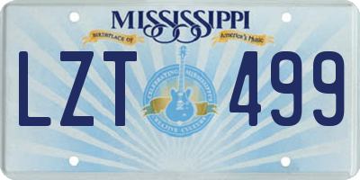 MS license plate LZT499