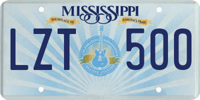 MS license plate LZT500