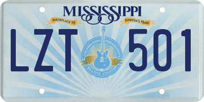 MS license plate LZT501